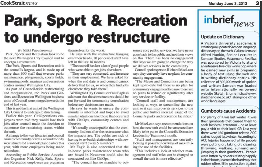 WCC cookstraight news